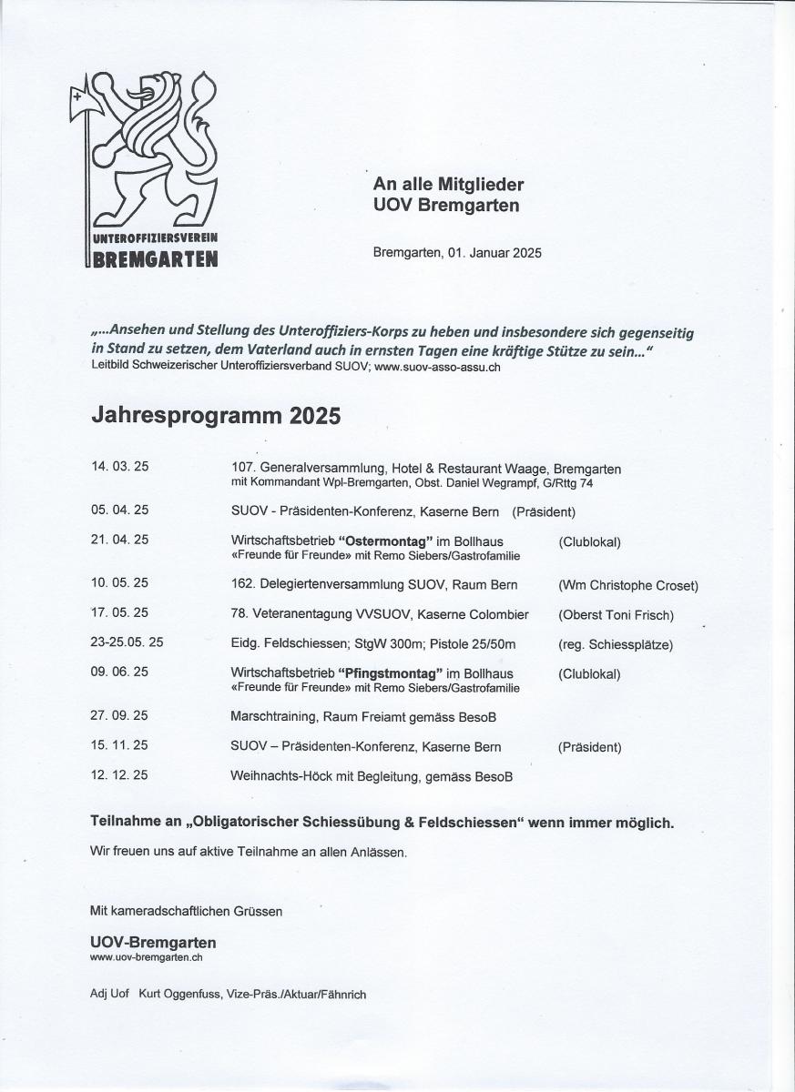 Jahresprogramm